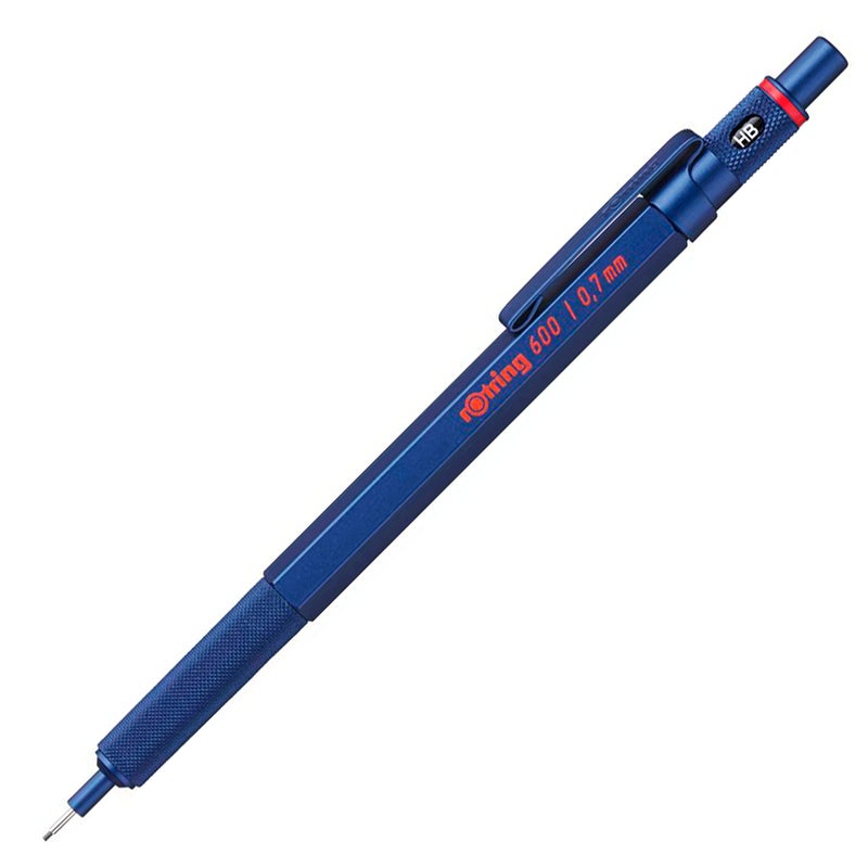 rOtring 600 Mechanical Pencil | 0.7 mm | Blue All-Metal Body Propelling Pencil | Non-Slip Knurled Grip & Hexagonal Barrel - Image 1